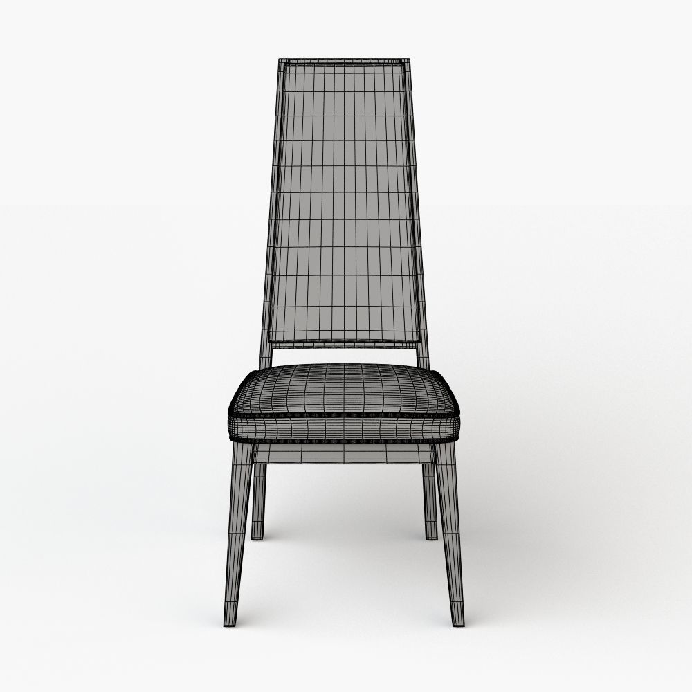Cane-Backed Dining Chairs in the Style of Milo Baughman 3D model_3