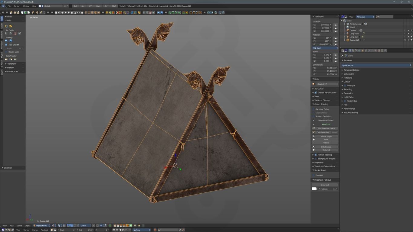 Viking Tent Gokstad Low-poly 3D model_6