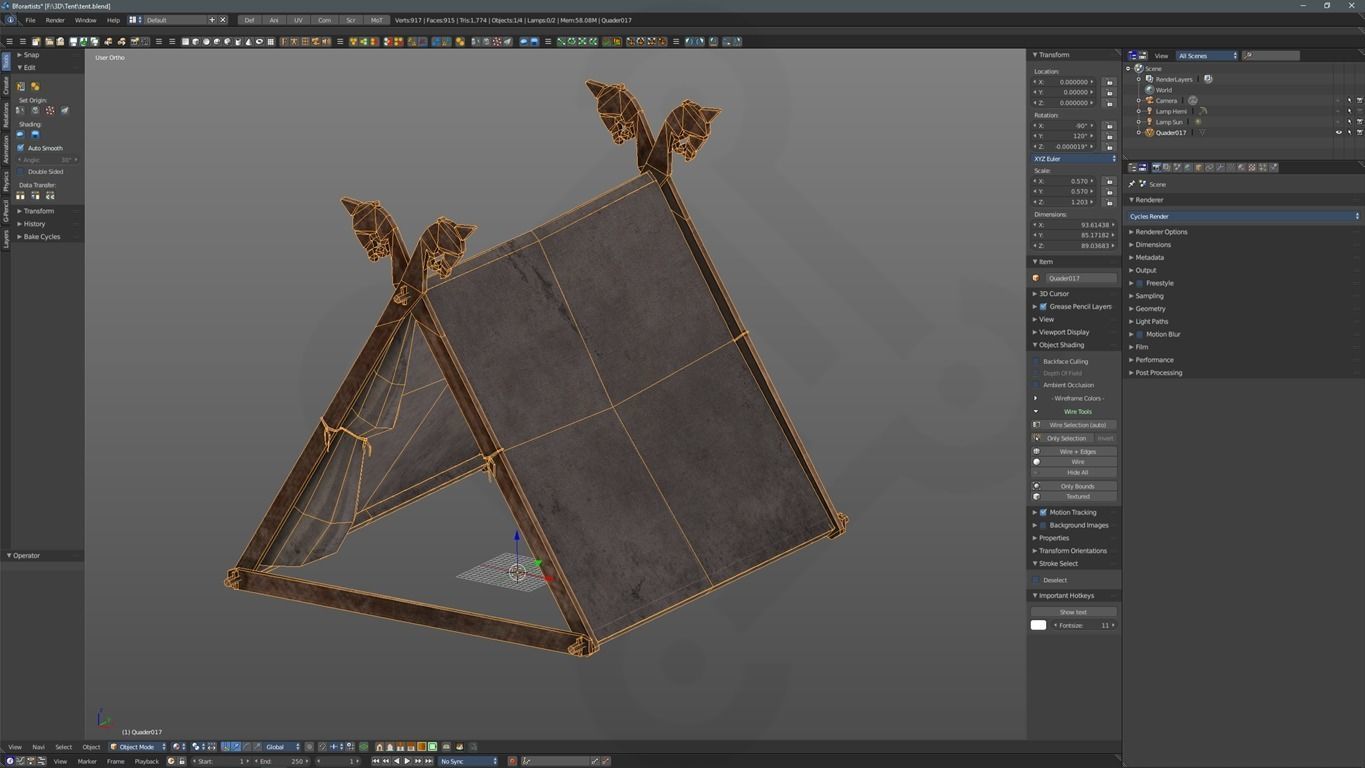 Viking Tent Gokstad Low-poly 3D model_7