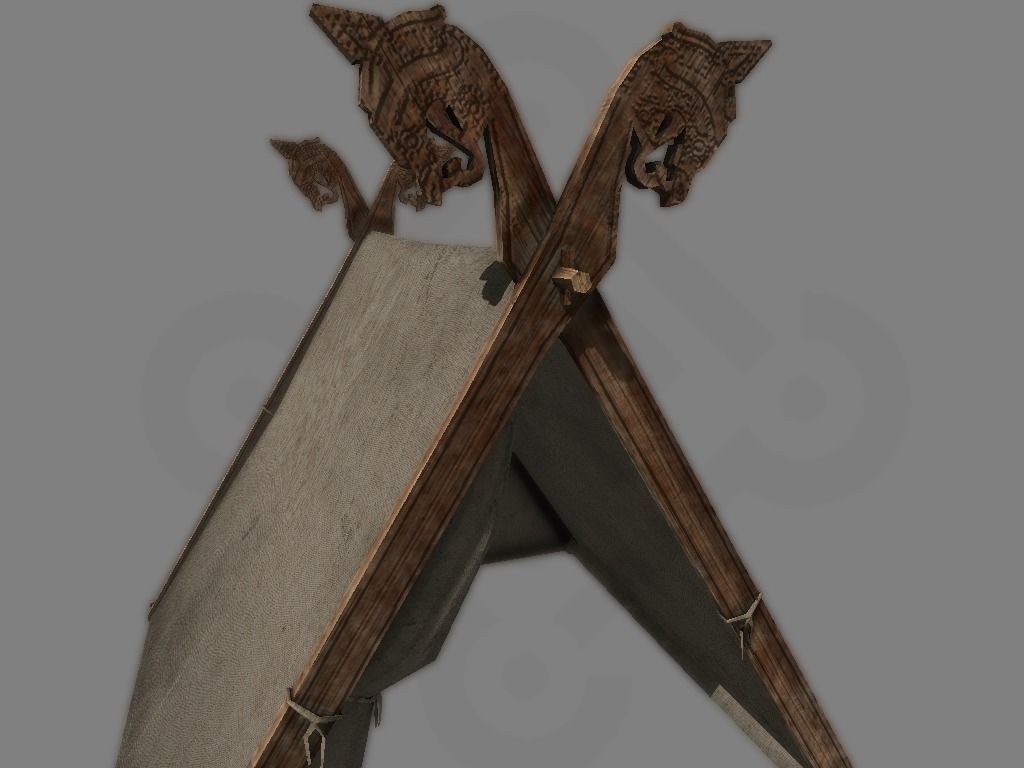 Viking Tent Gokstad Low-poly 3D model_4
