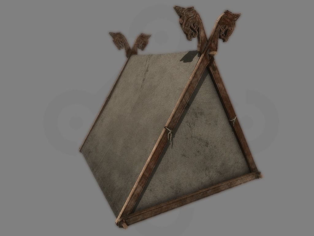 Viking Tent Gokstad Low-poly 3D model_3