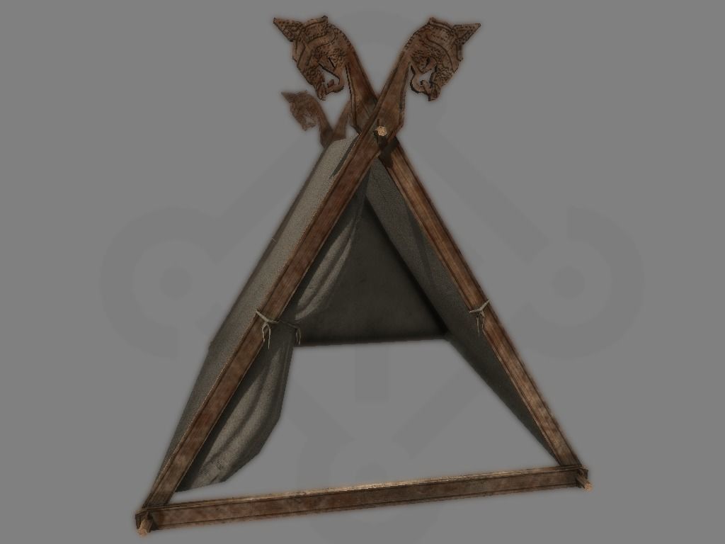 Viking Tent Gokstad Low-poly 3D model_1