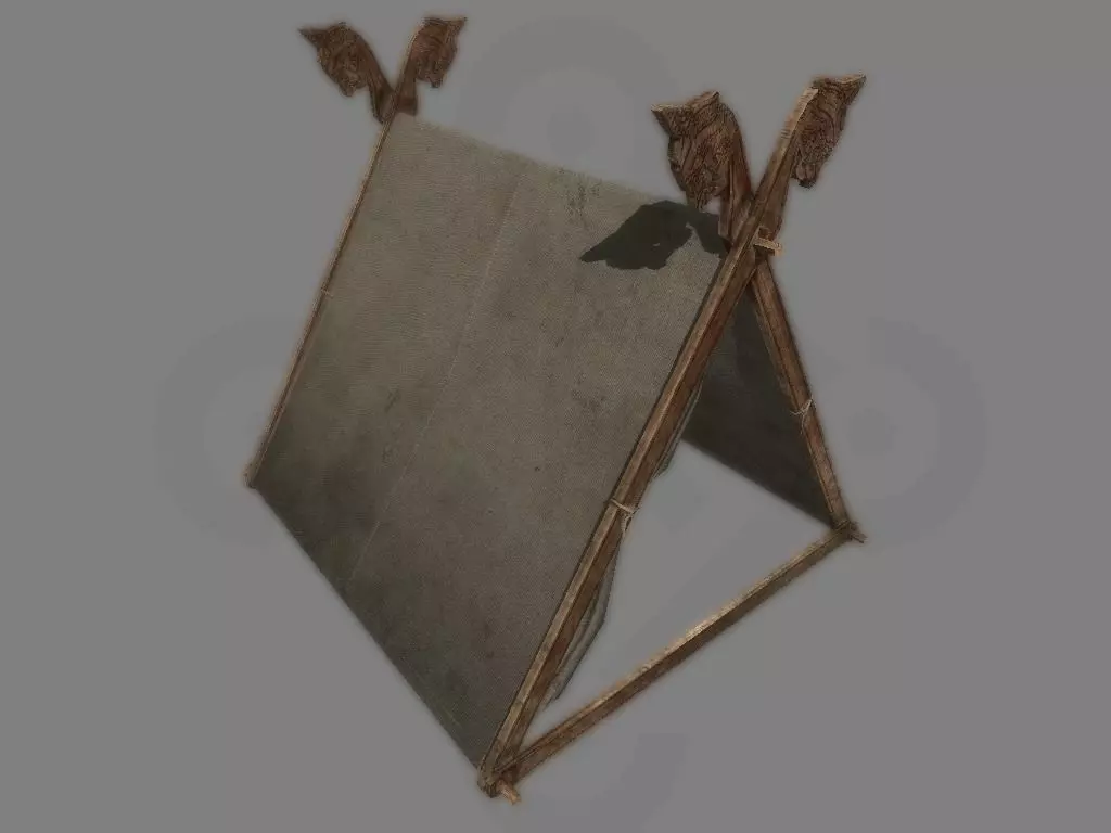 Viking Tent Gokstad Low-poly 3D model_0