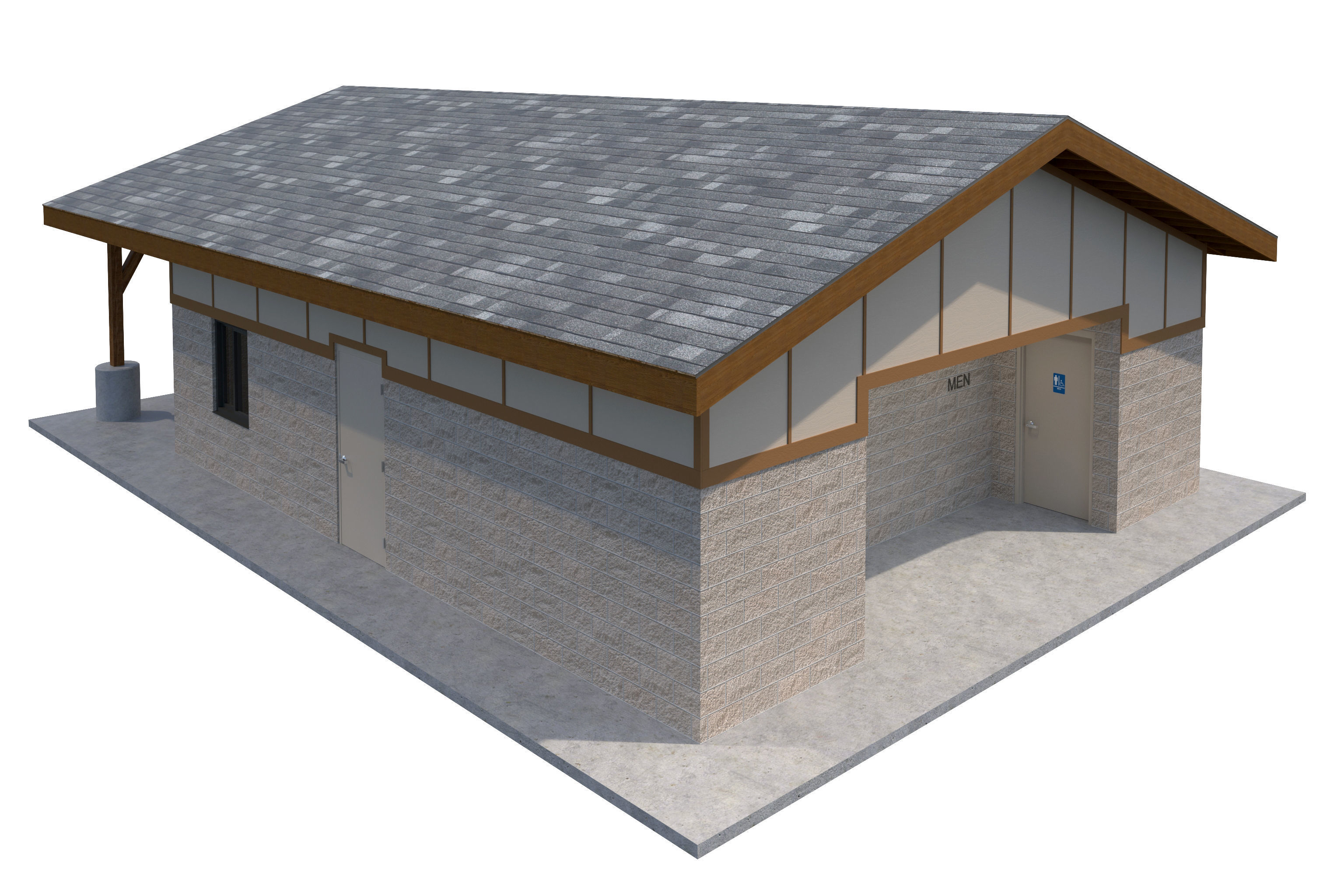 Public Building-001 Restroom 3D model_6