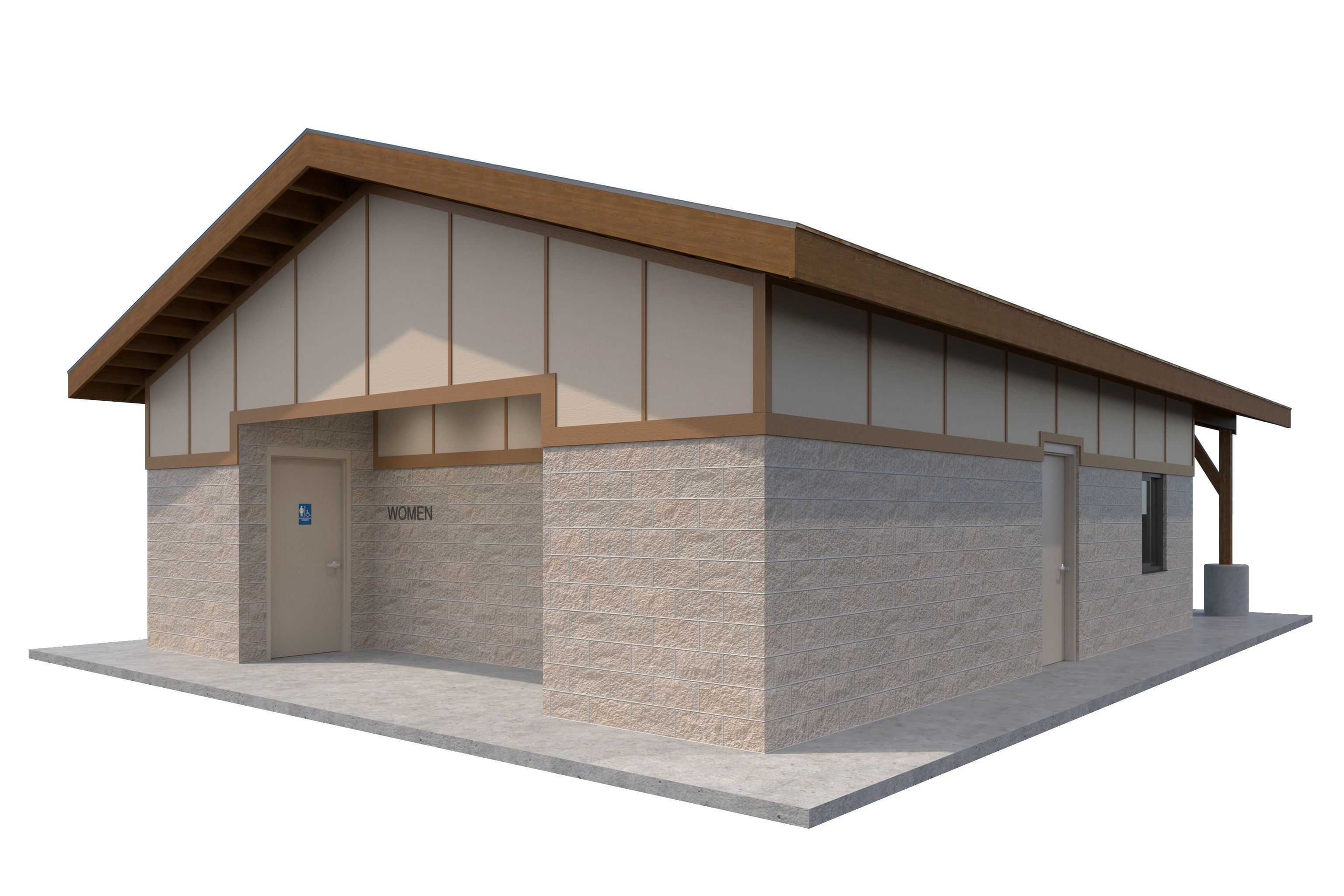 Public Building-001 Restroom 3D model_2