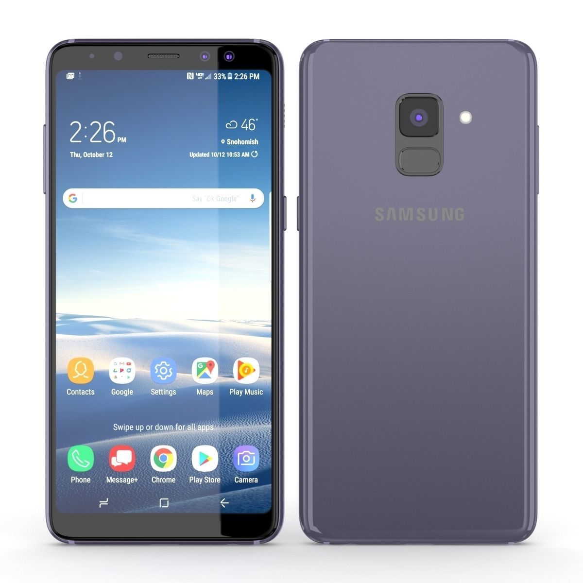 Samsung Galaxy A8 Plus 2018 Orchid Grey 3D model_1