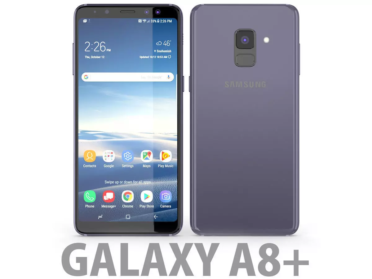 Samsung Galaxy A8 Plus 2018 Orchid Grey 3D model_0