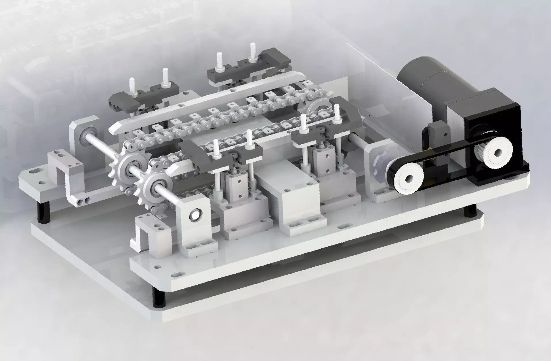 Chain convery with equidistant sending mechanism 3D model_0