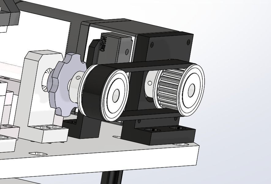 Chain convery with equidistant sending mechanism 3D model_2