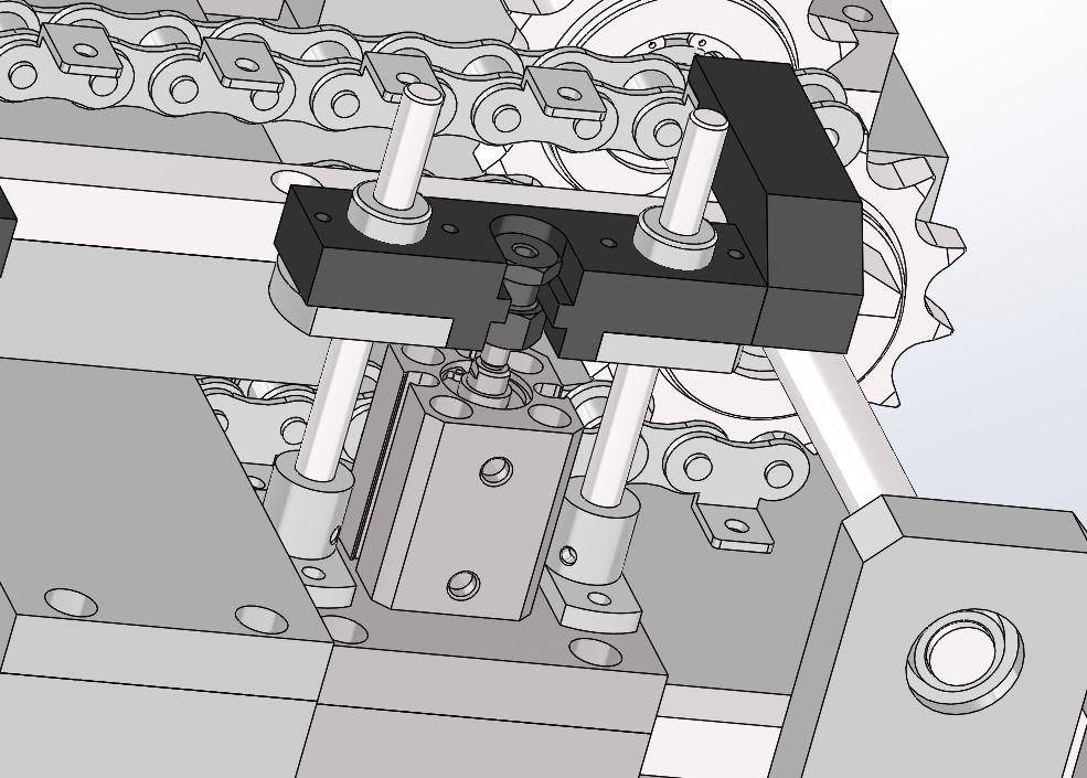 Chain convery with equidistant sending mechanism 3D model_4
