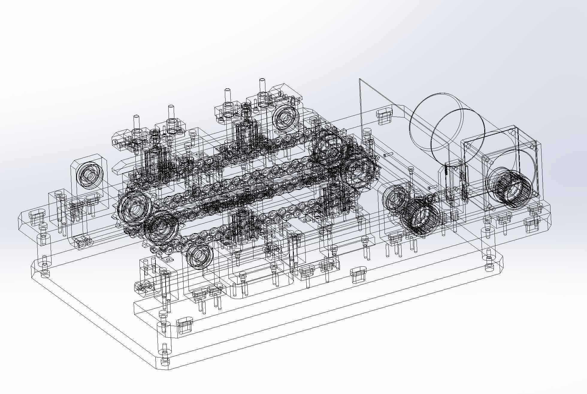 Chain convery with equidistant sending mechanism 3D model_6