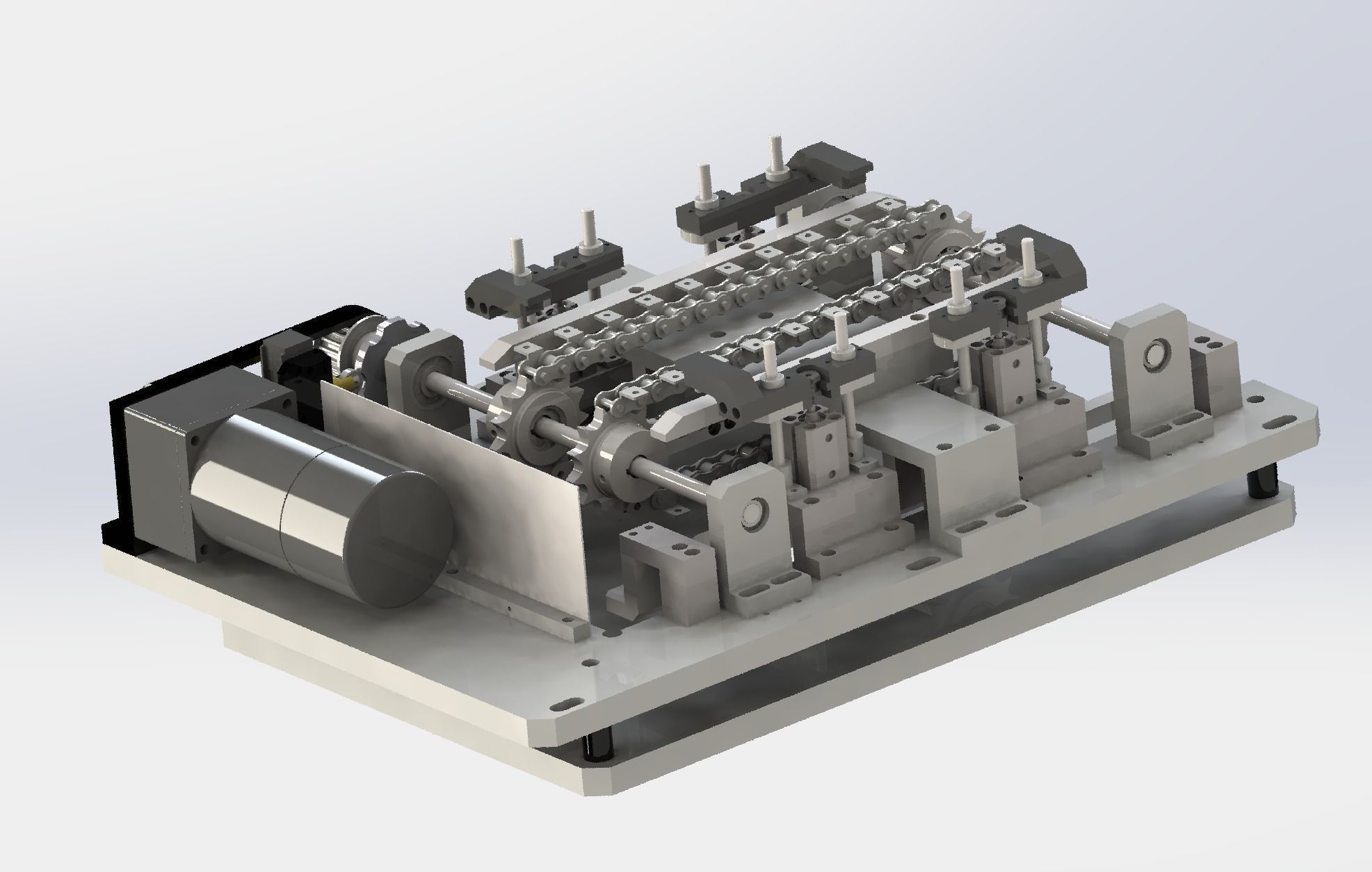 Chain convery with equidistant sending mechanism 3D model_7