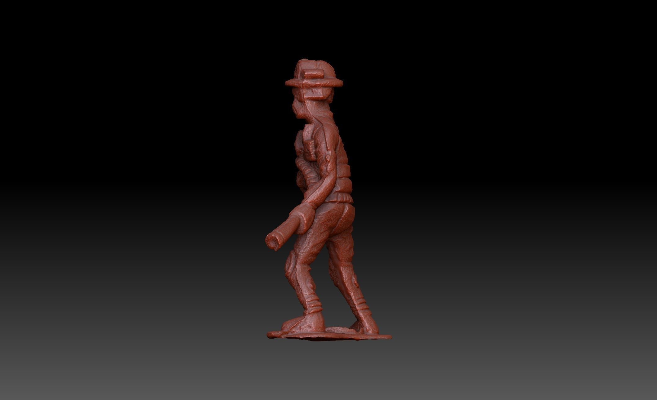 3D Firefighter Extinguisher Miniature Figurine 3D model_6