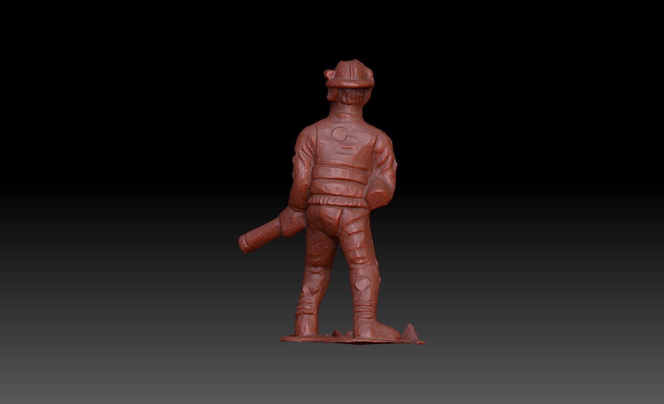 3D Firefighter Extinguisher Miniature Figurine 3D model_7