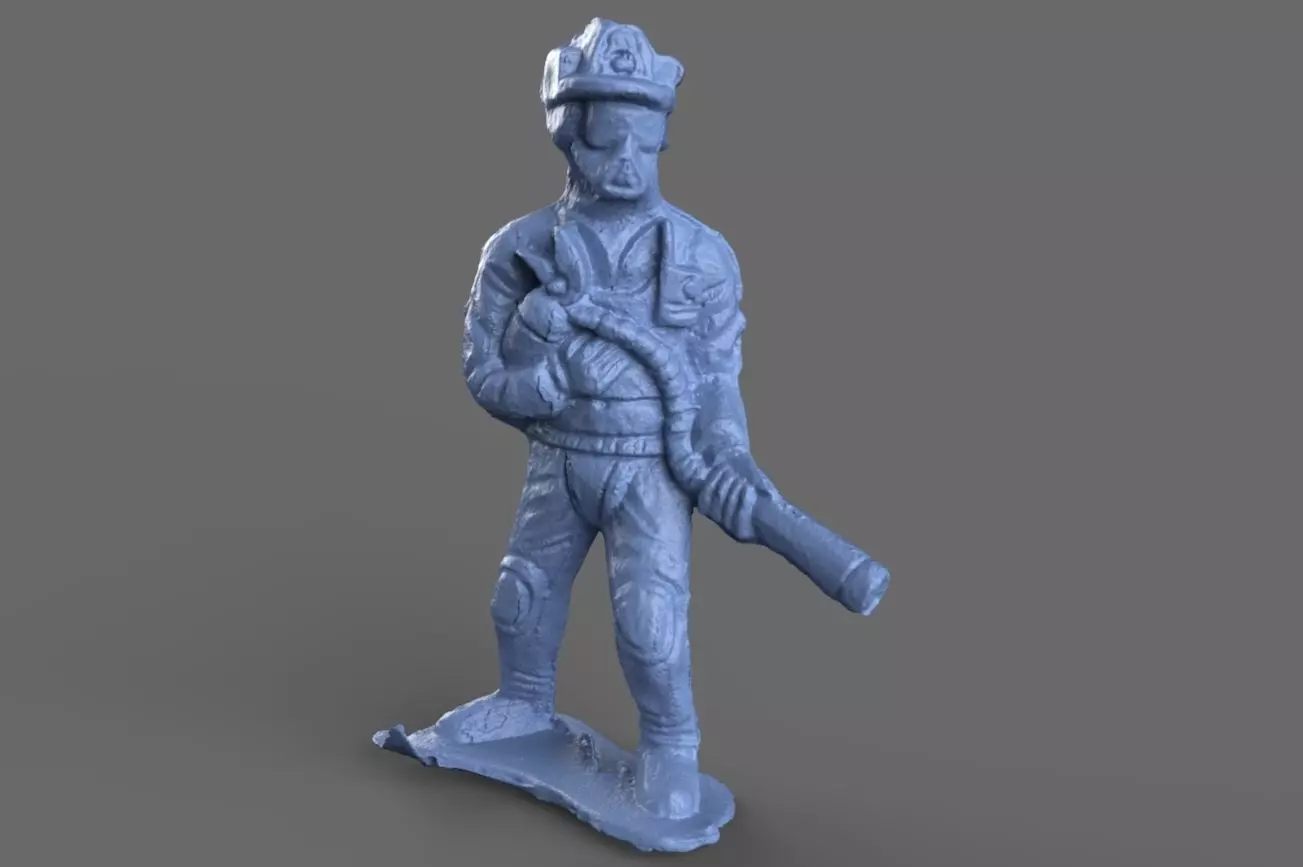 3D Firefighter Extinguisher Miniature Figurine 3D model_0