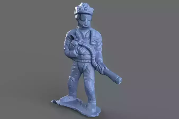 3D Firefighter Extinguisher Miniature Figurine