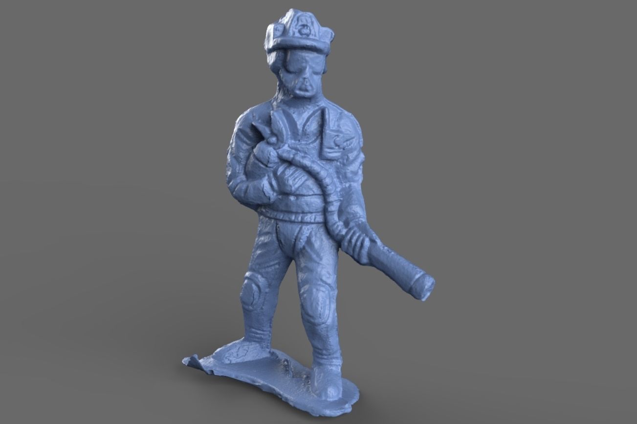 3D Firefighter Extinguisher Miniature Figurine 3D model_4
