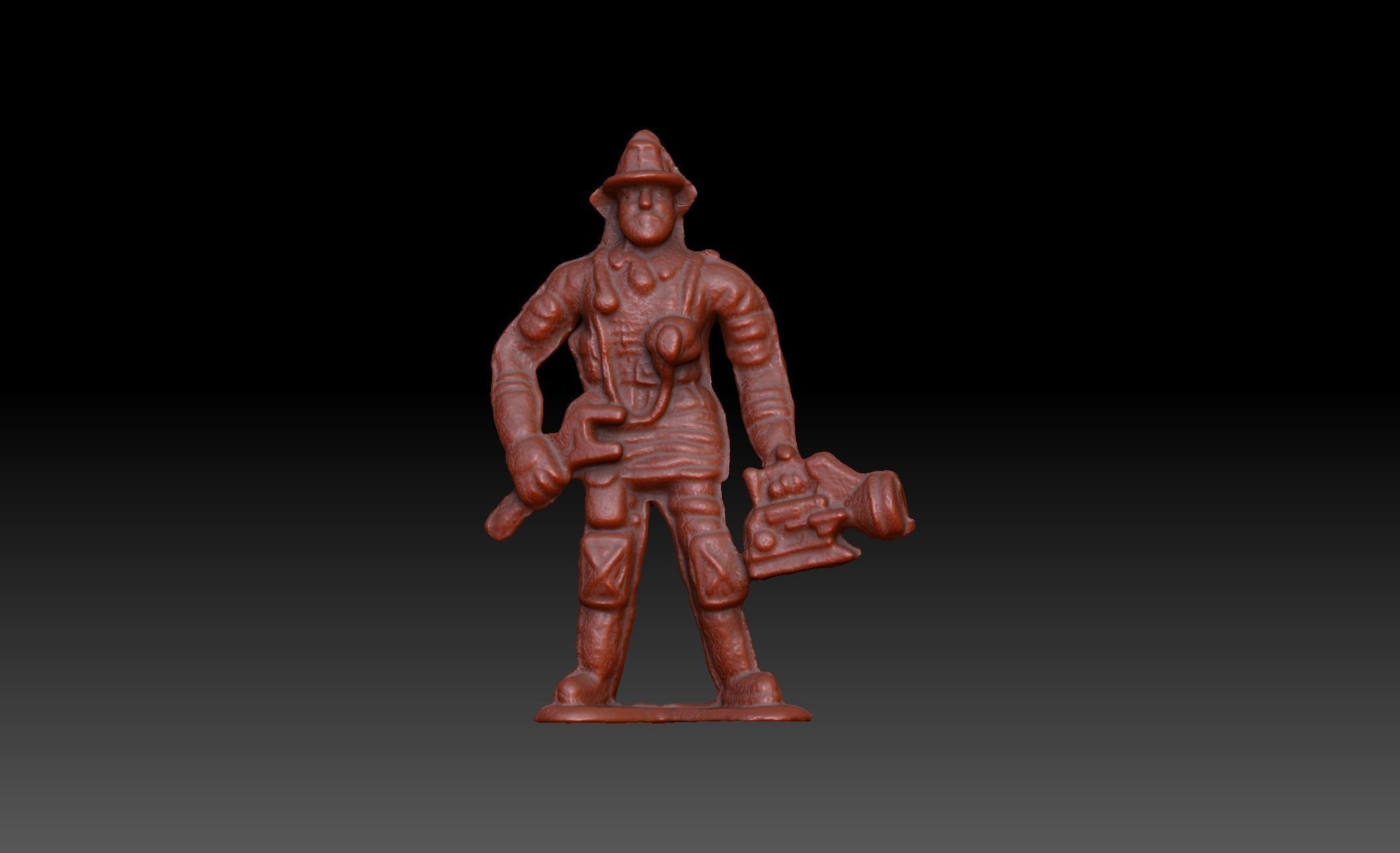 Firefighter Mechanic Toy Miniature 3D model_9