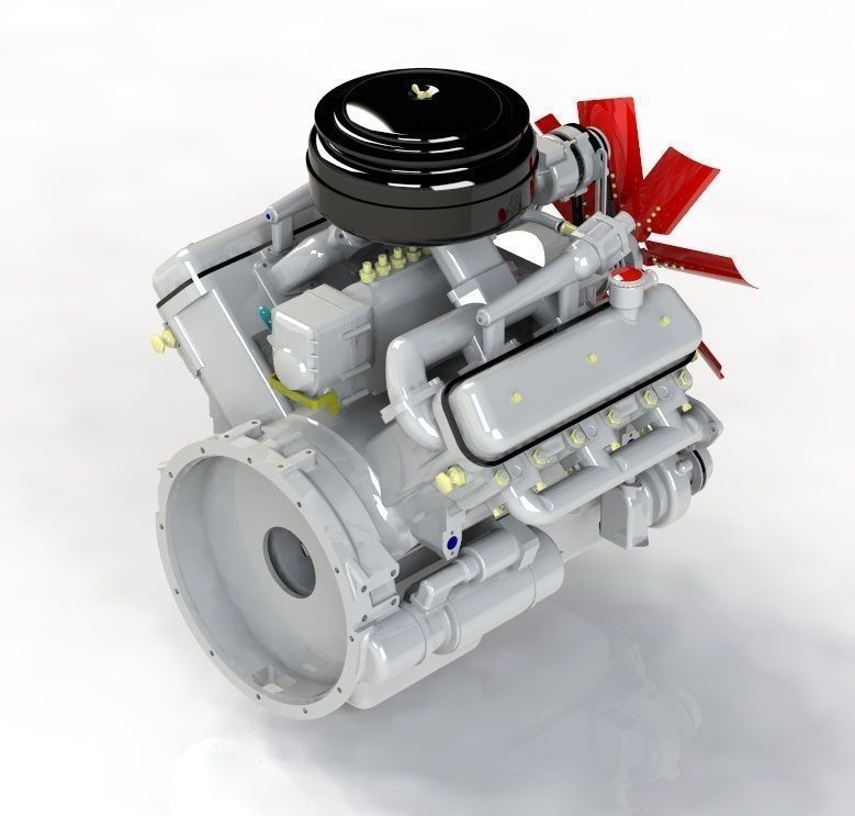 Engine YAMZ236 3D print model_1