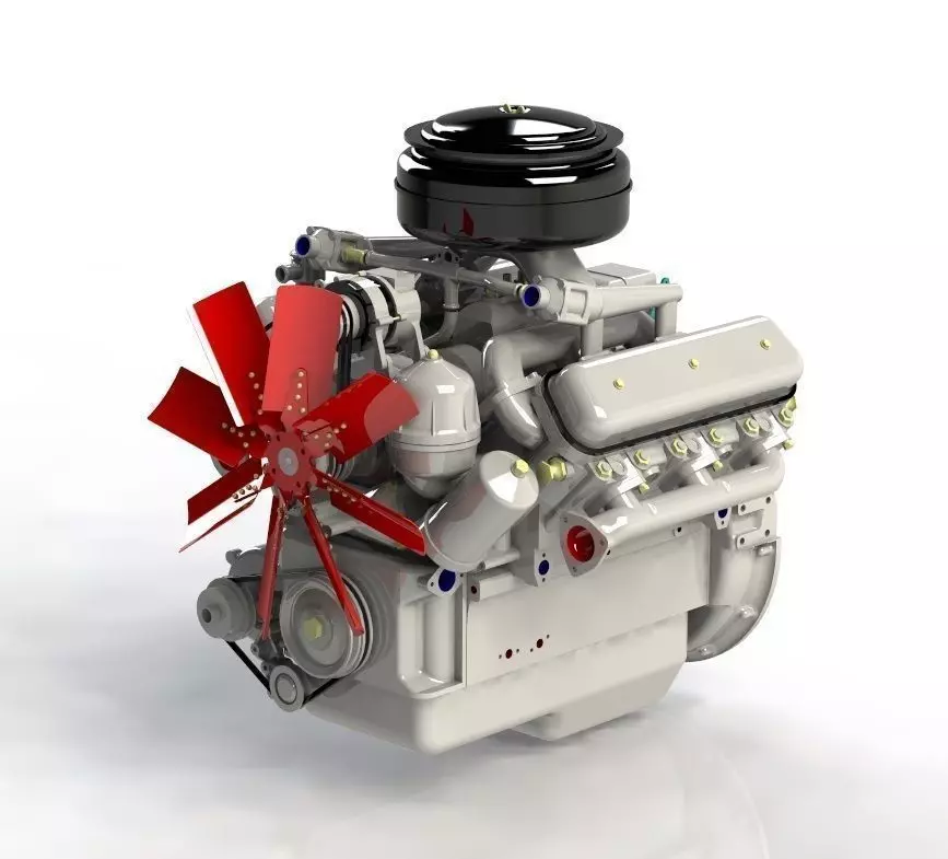 Engine YAMZ236 3D print model_0