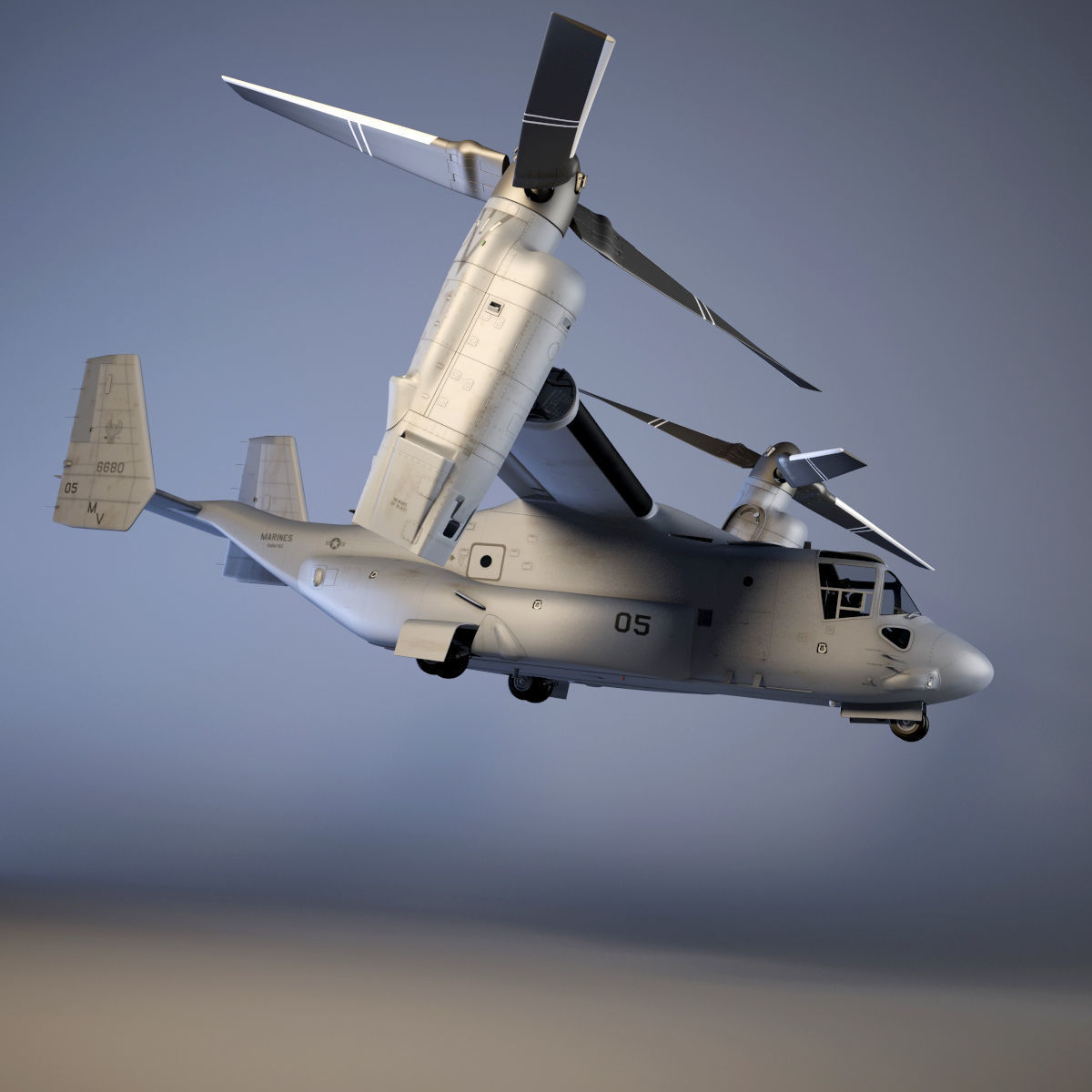 Helicopter MV22 3D model_11