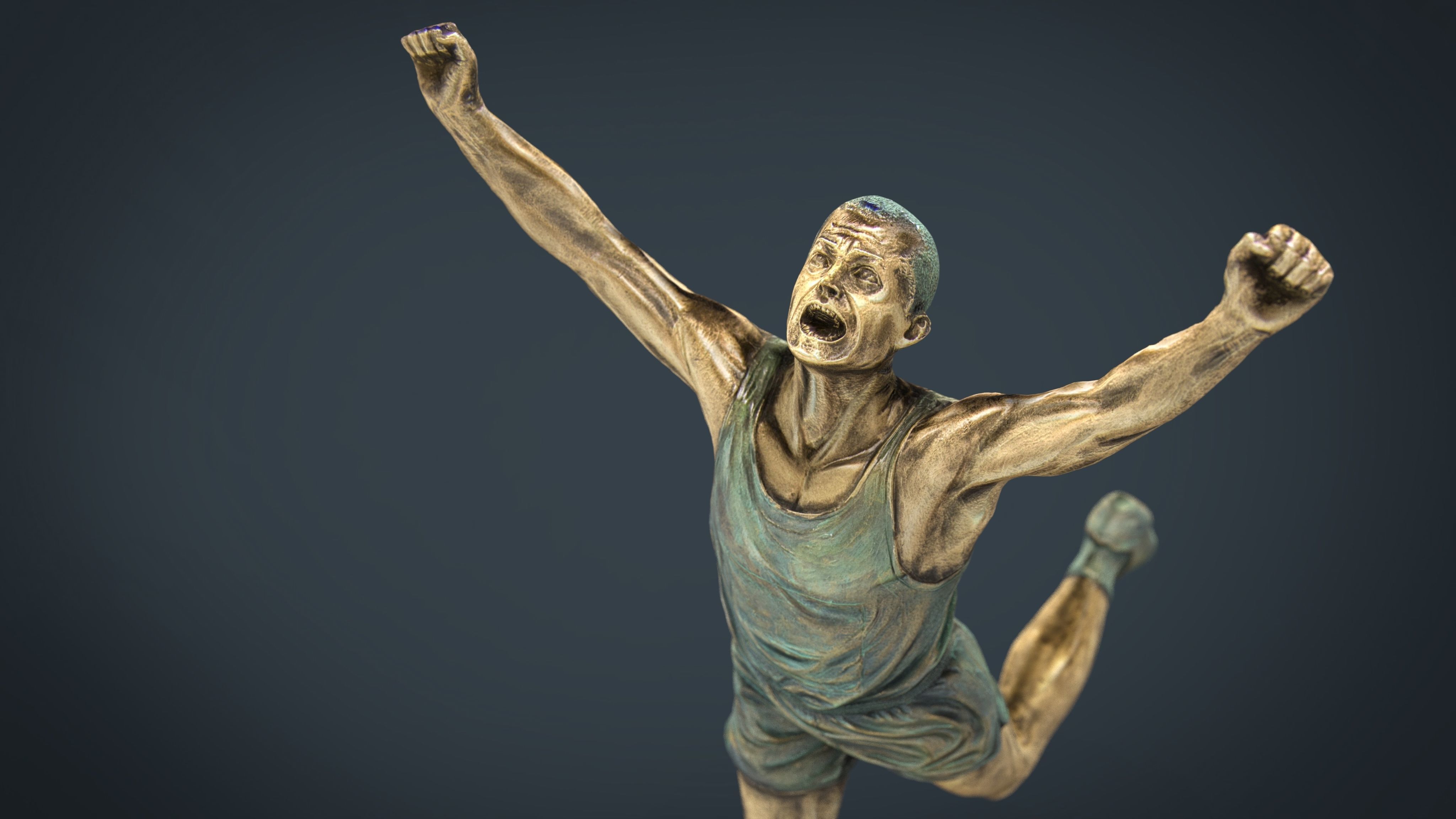 Runner Trophy Low-poly 3D model_13