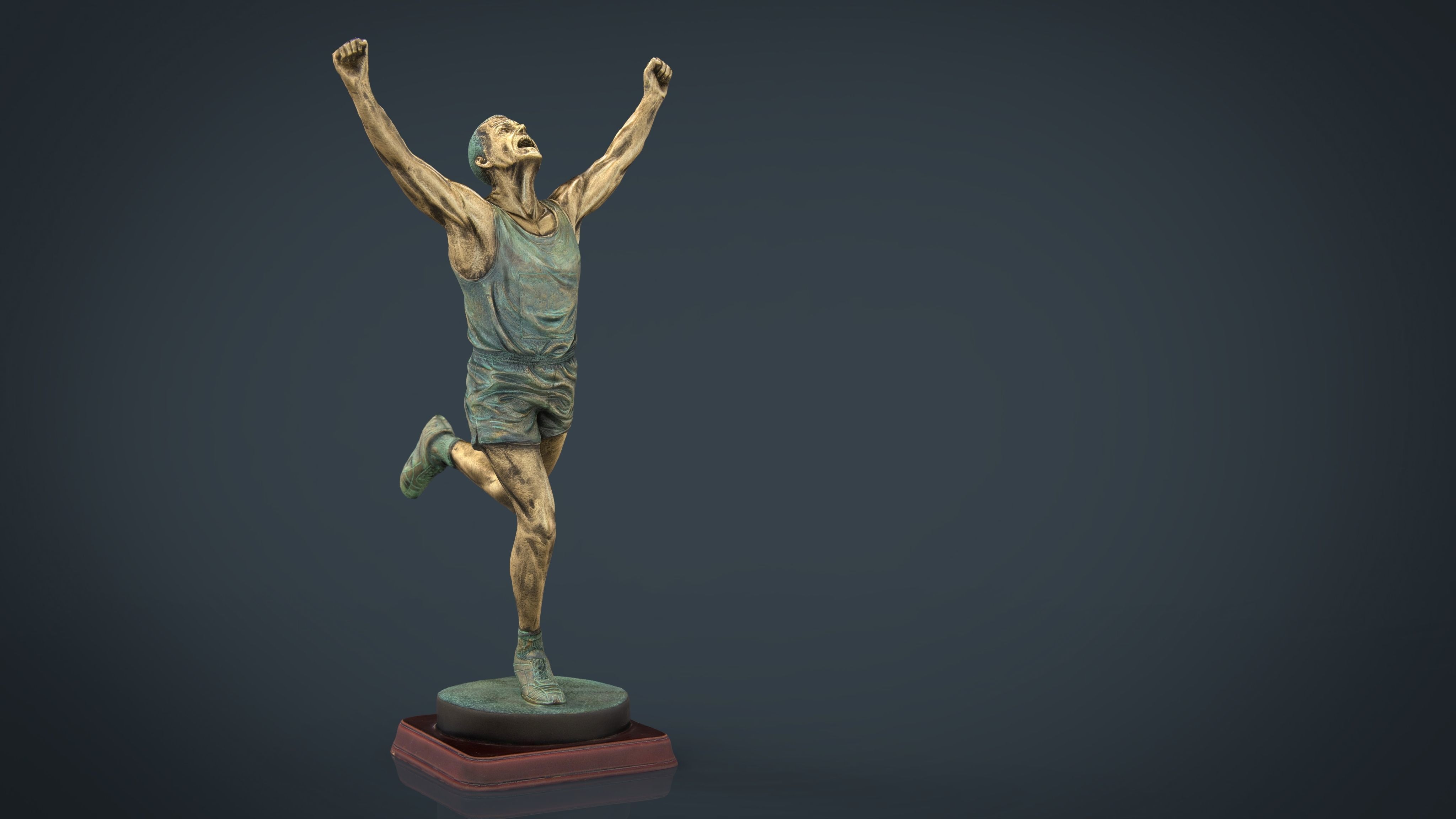 Runner Trophy Low-poly 3D model_14