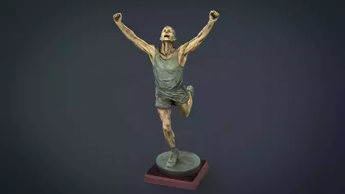 Runner Trophy Low-poly 3D model