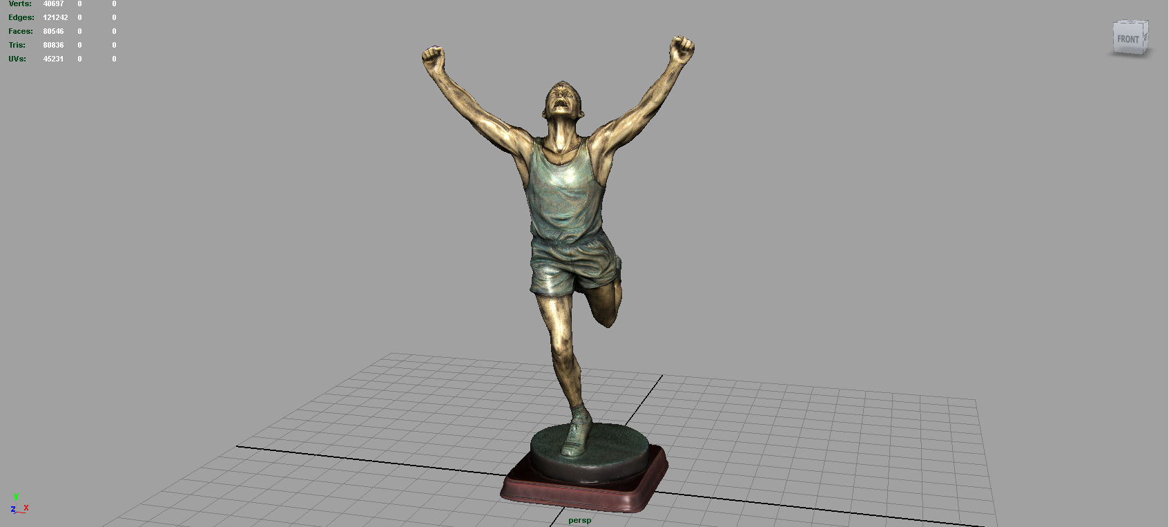 Runner Trophy Low-poly 3D model_3