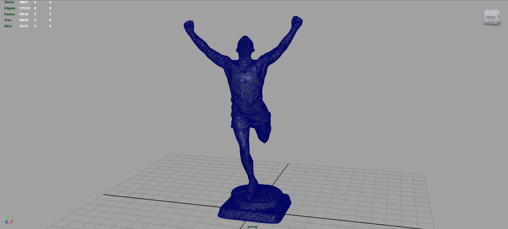 Runner Trophy Low-poly 3D model_4
