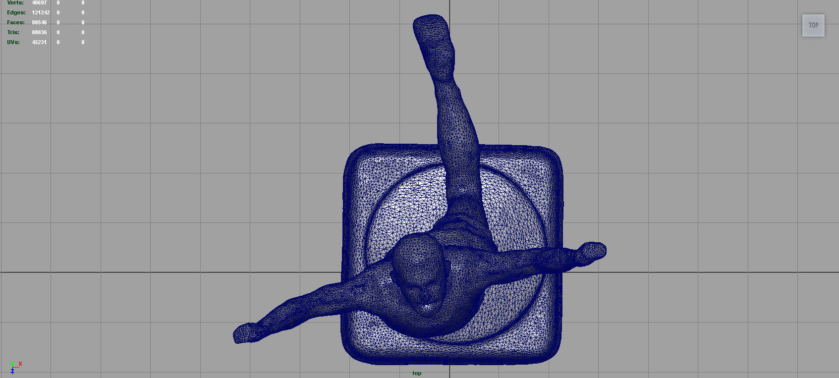 Runner Trophy Low-poly 3D model_10