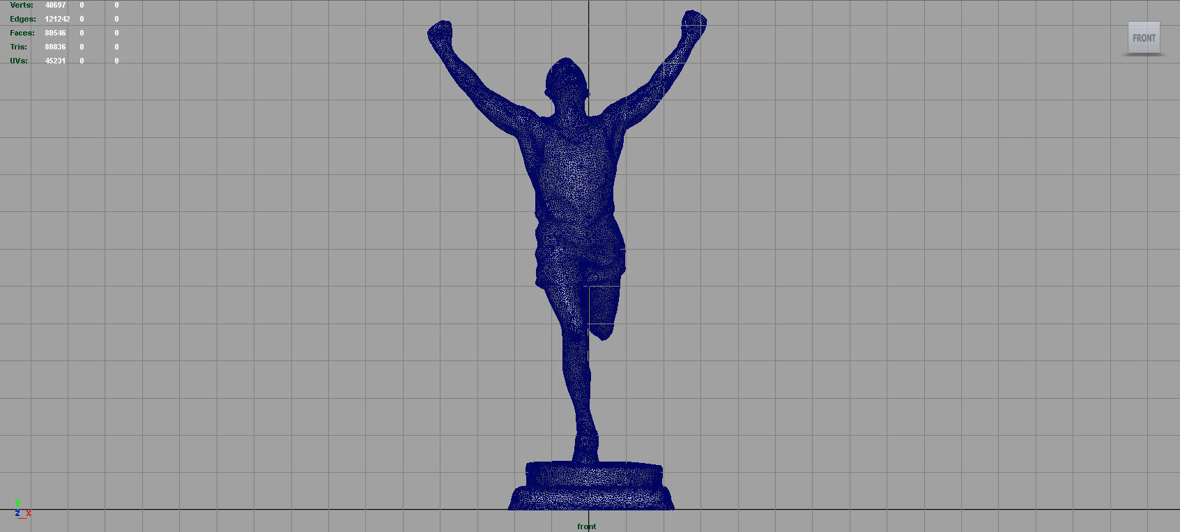 Runner Trophy Low-poly 3D model_9