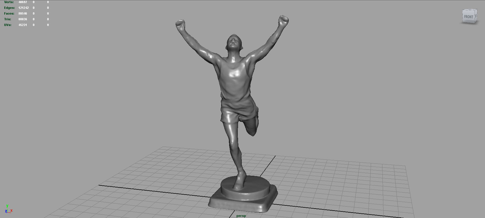 Runner Trophy Low-poly 3D model_2
