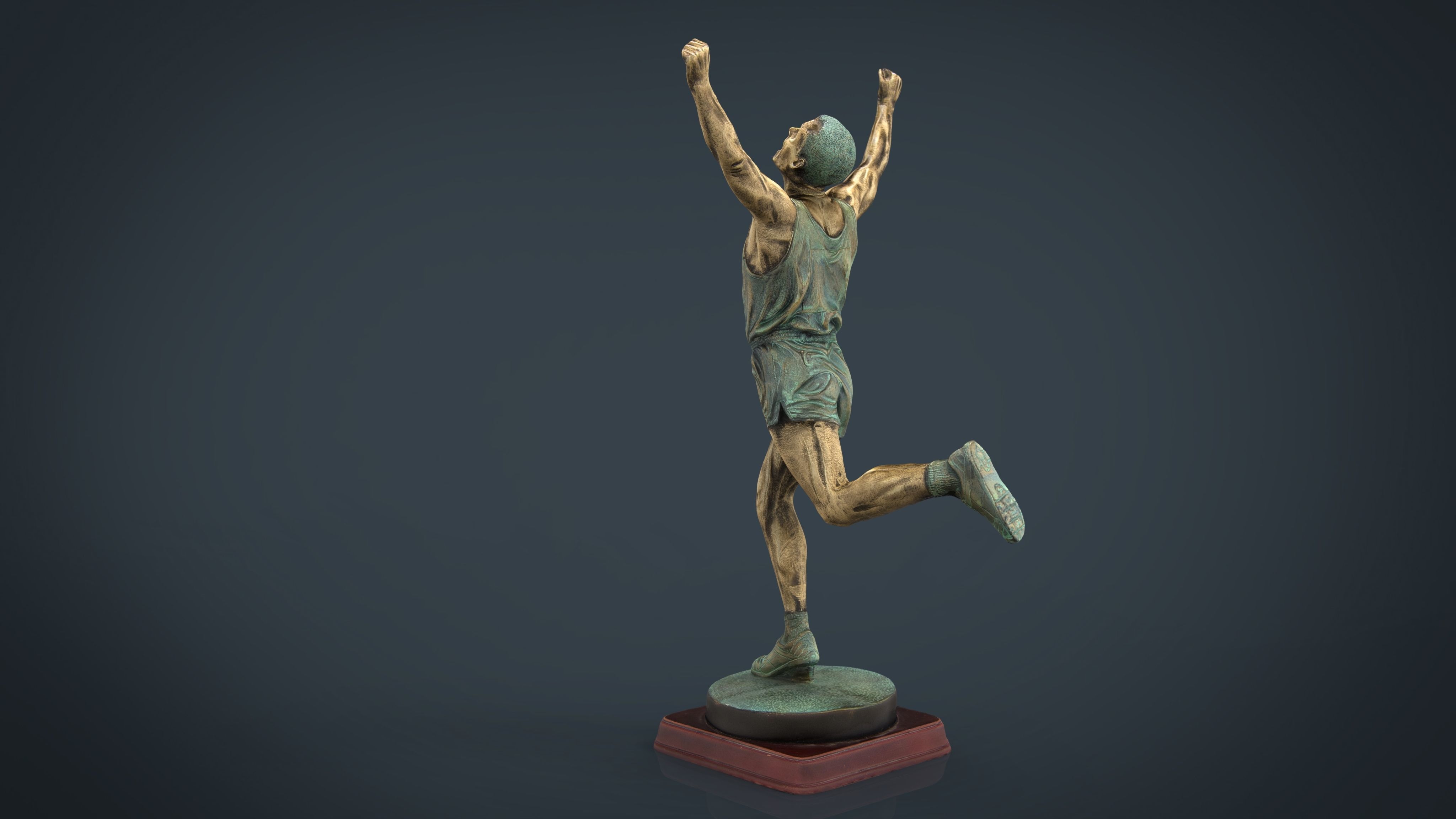 Runner Trophy Low-poly 3D model_12