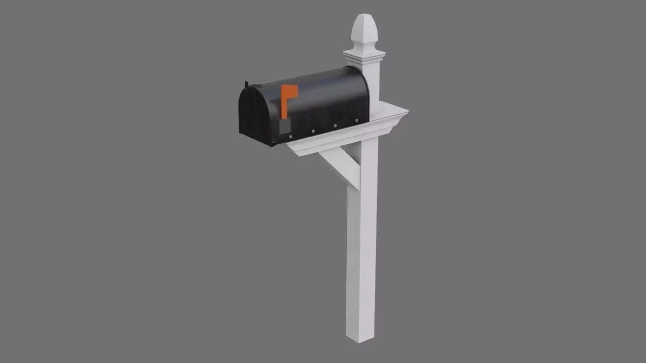 Letter Box 1A Low-poly 3D model_0