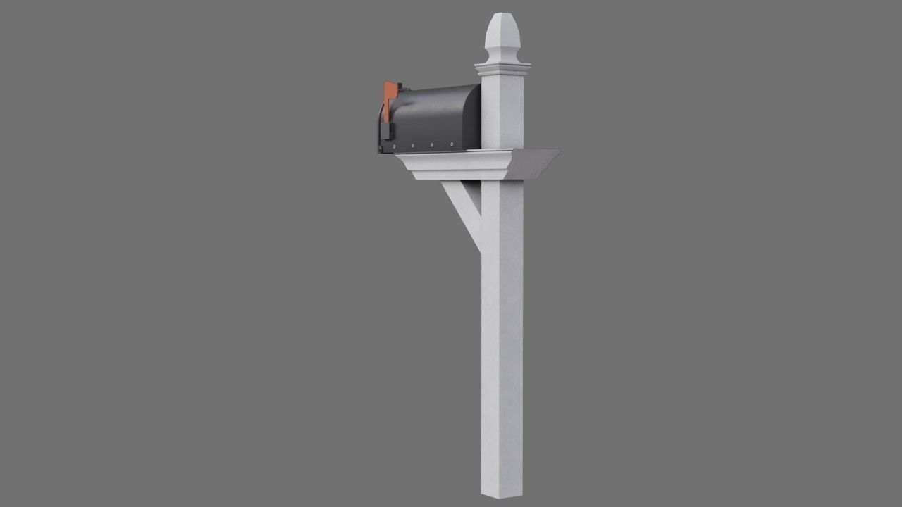Letter Box 1A Low-poly 3D model_3
