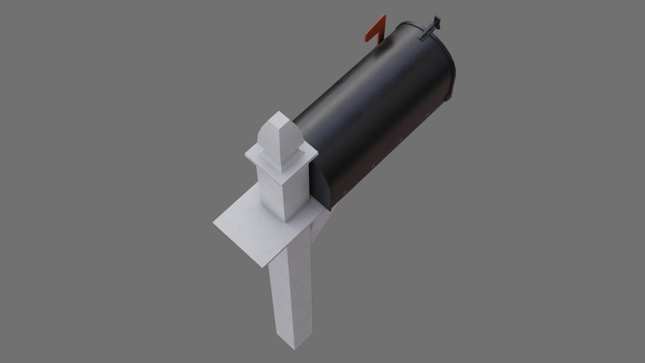 Letter Box 1A Low-poly 3D model_2