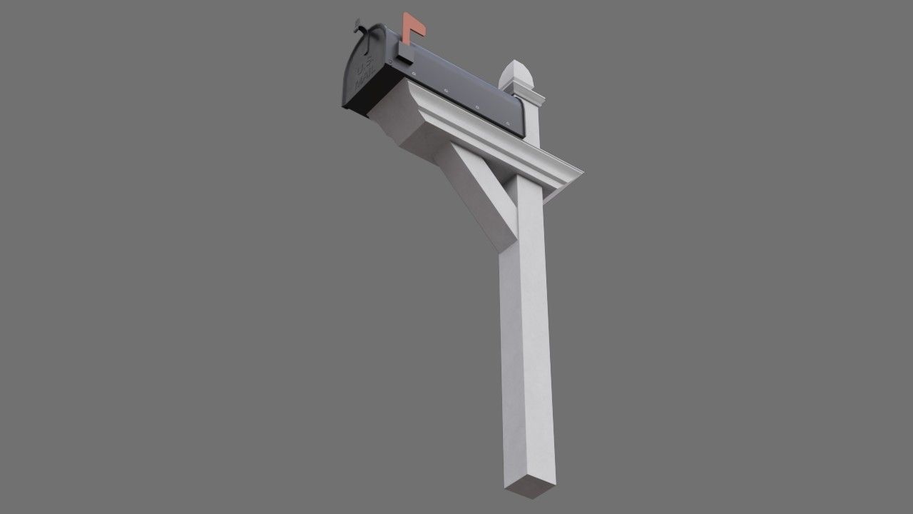 Letter Box 1A Low-poly 3D model_4