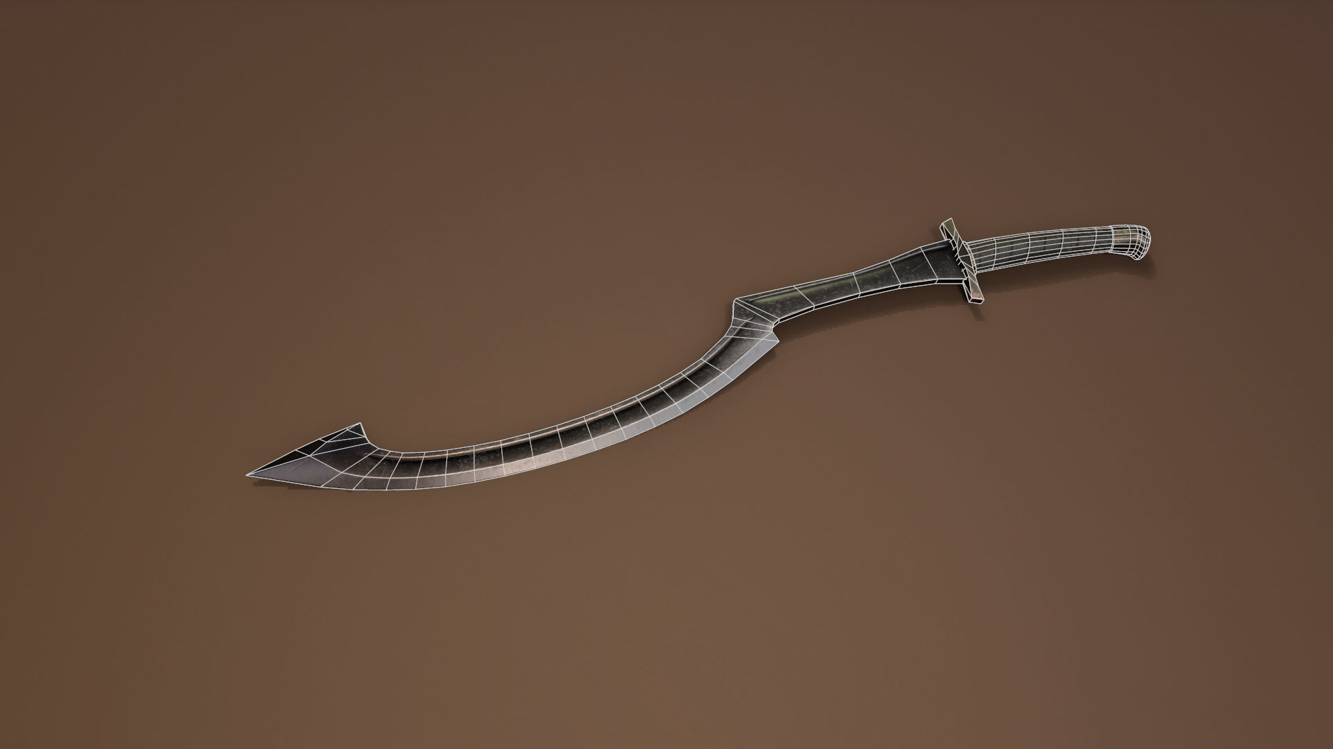 Khopesh Sword - Game Ready Low-poly 3D model_1