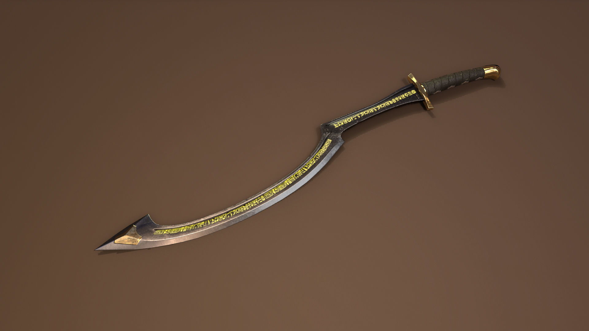 Khopesh Sword - Game Ready Low-poly 3D model_5