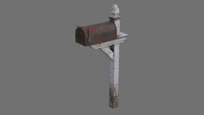 Letter Box 1B Low-poly 3D model