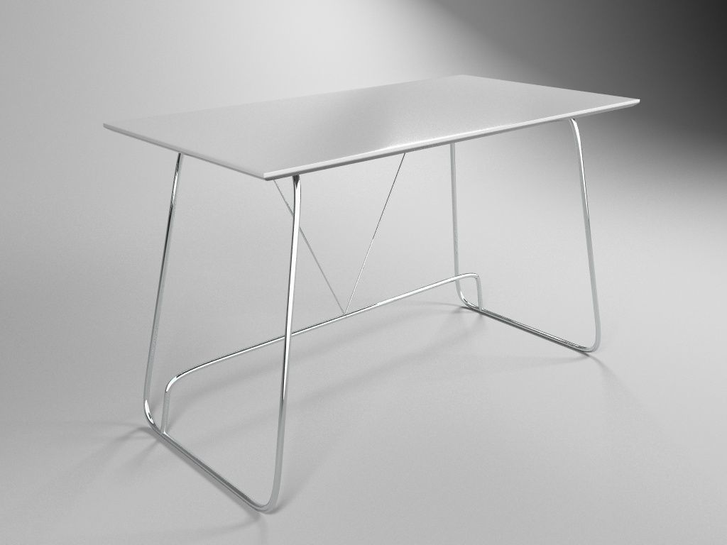 table Byurokrat DL-HG001White 3D model_4