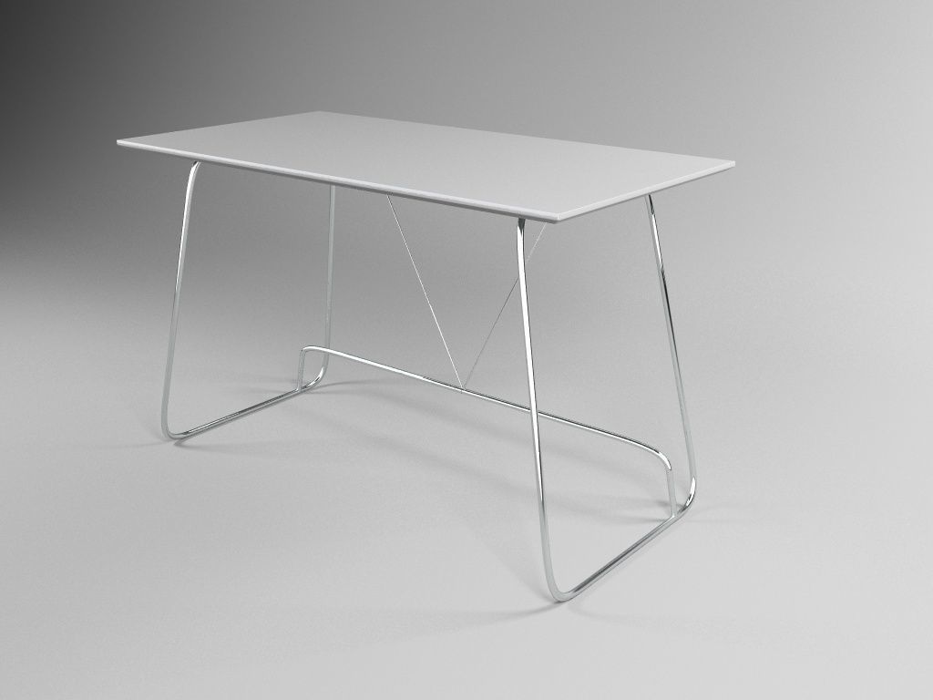 table Byurokrat DL-HG001White 3D model_1