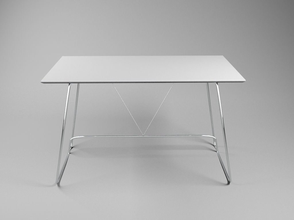 table Byurokrat DL-HG001White 3D model_2