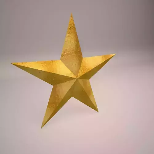 Low Poly Golden Star Free low-poly 3D model