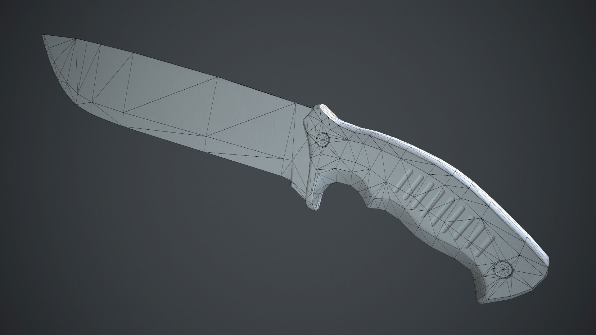 Machete Knife PBR Game Ready Low-poly 3D model_16