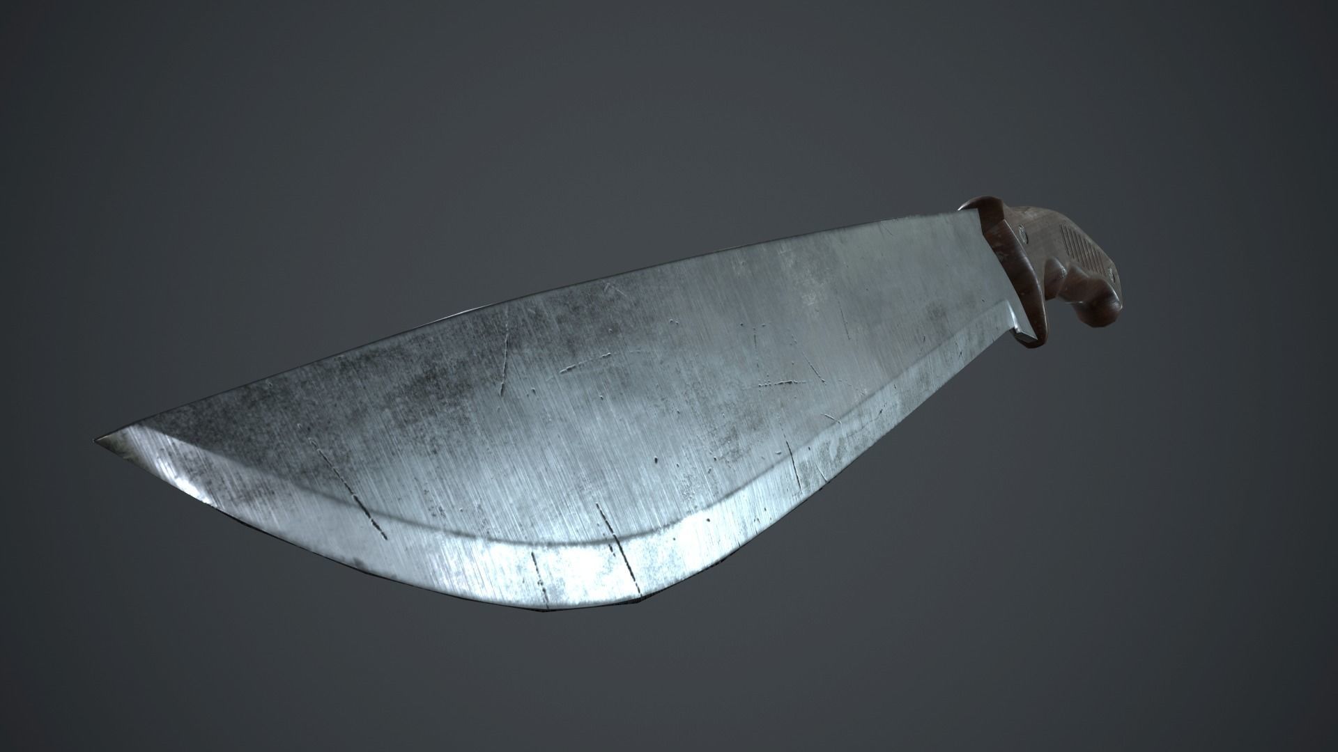 Machete Knife PBR Game Ready Low-poly 3D model_4