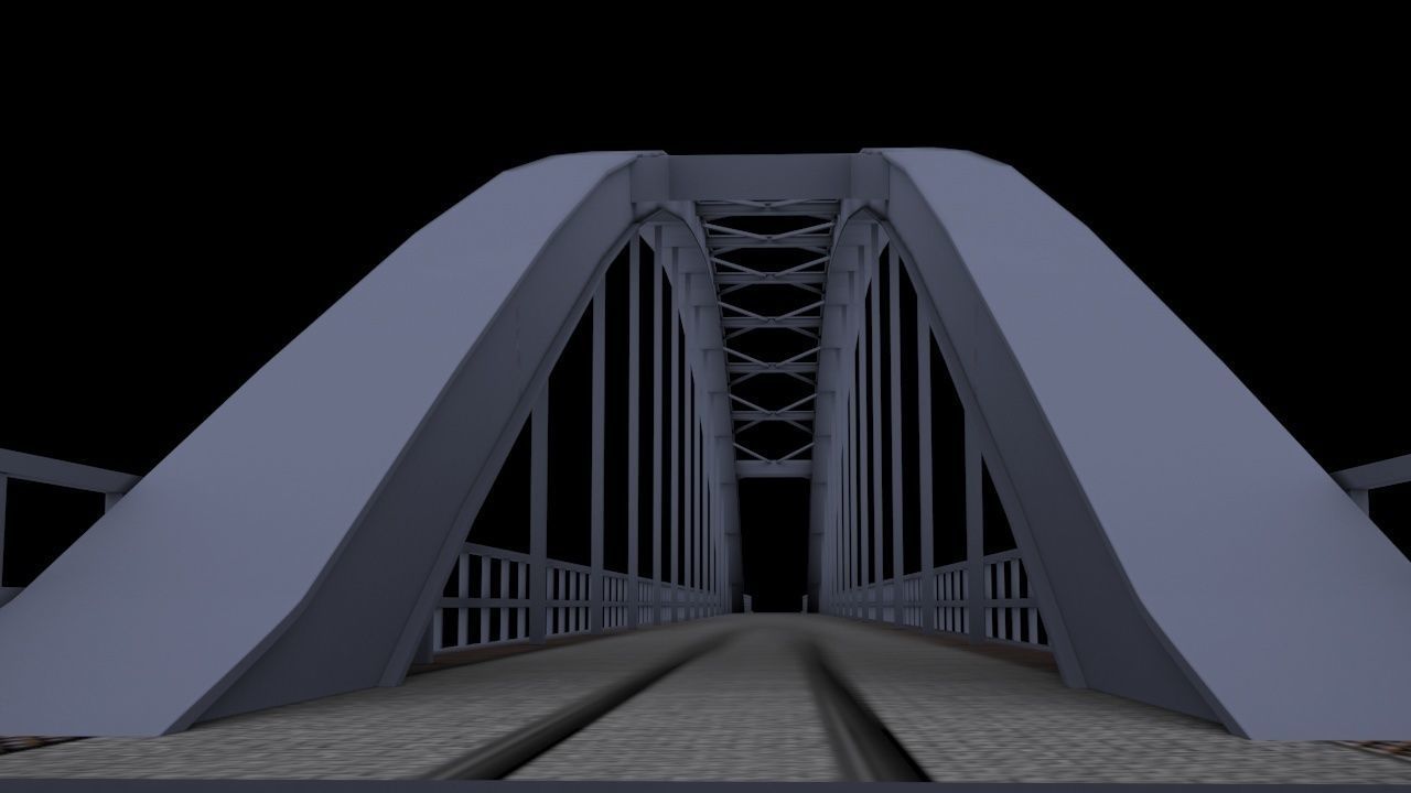 Bridge 1 with columns Low-poly 3D model_5