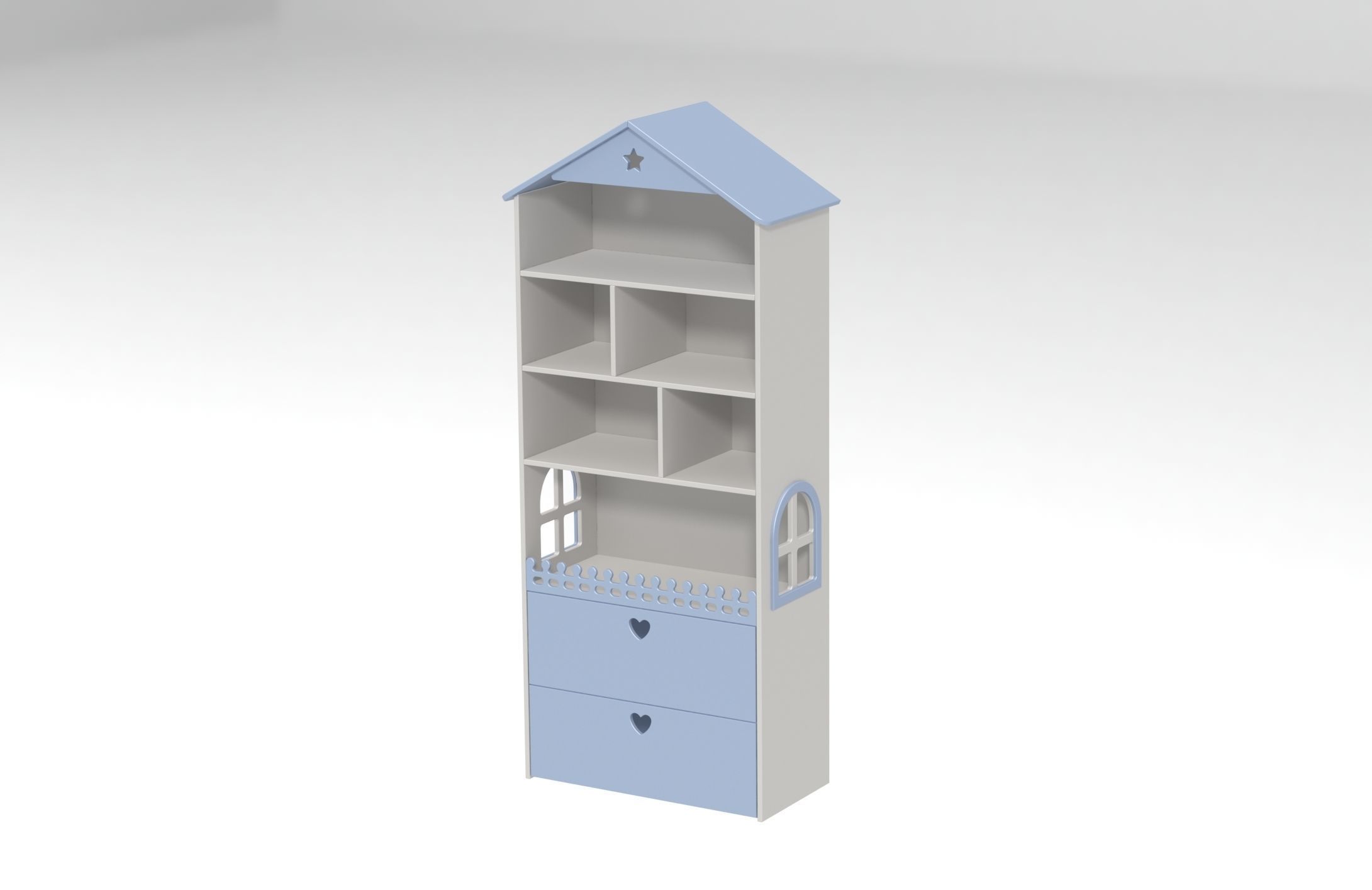 Shelving house and toy storage 3D model_1