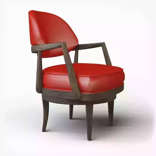 the Monte leather chair with wooden legs